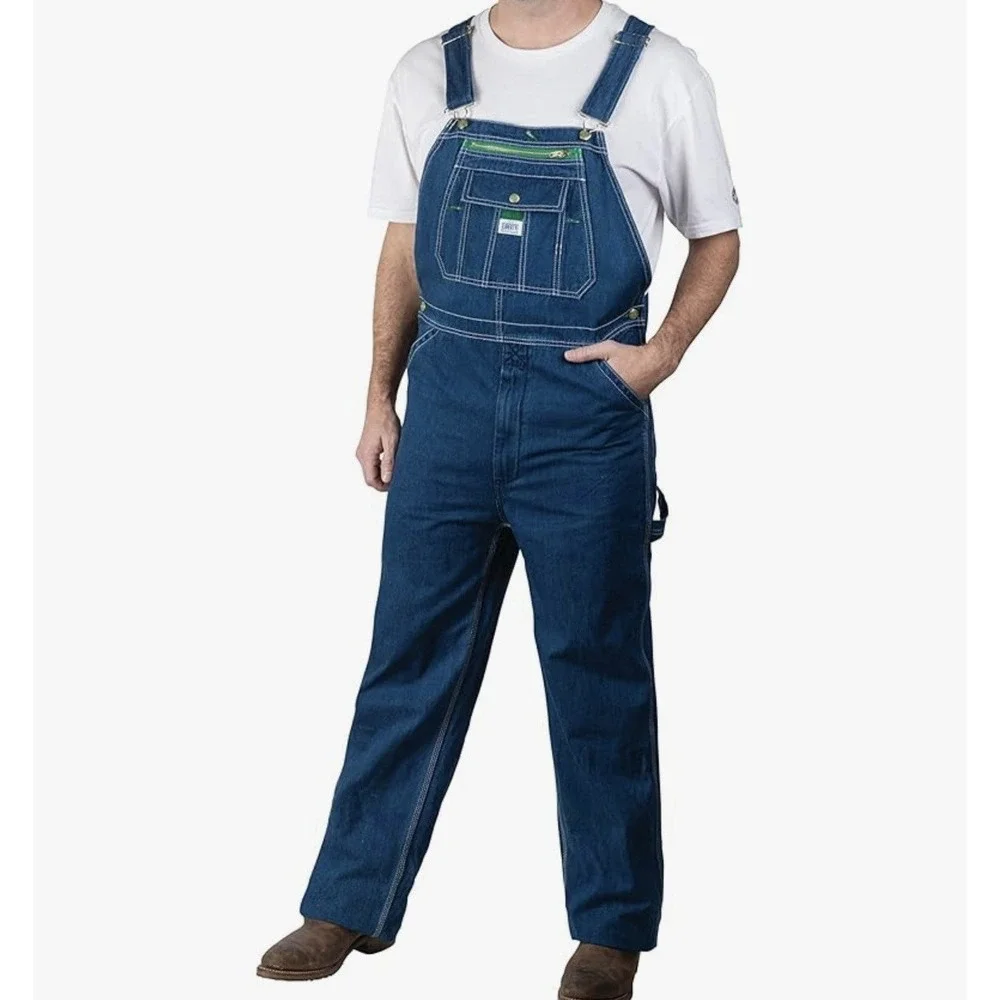 Men's Liberty Blue Denim Bib Overalls Size 40x30 Vintage 90s Workwear Carpenter